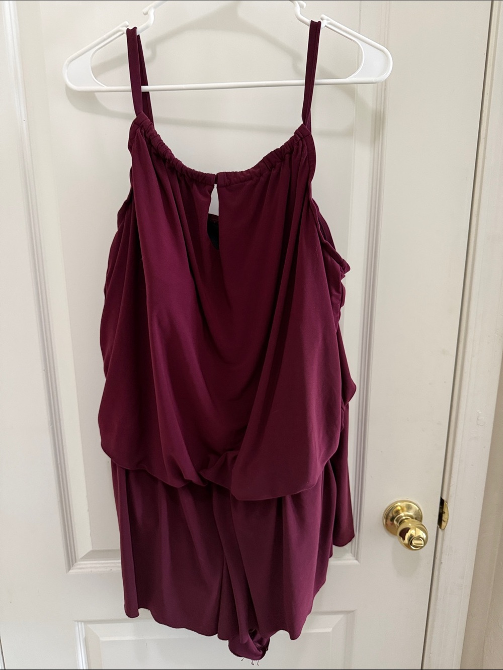 Aqua Green 20w Key Hole Blousen Currant Red Sleeveless Romper Bra Liner Pull On